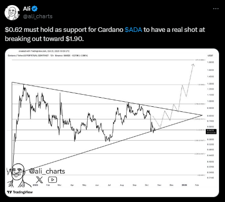 سعر كاردانو: هل سيكون 0.64 دولار هو التالي، مع اقتراب المثلث الممتد على مدار العام من القمة؟ image 0