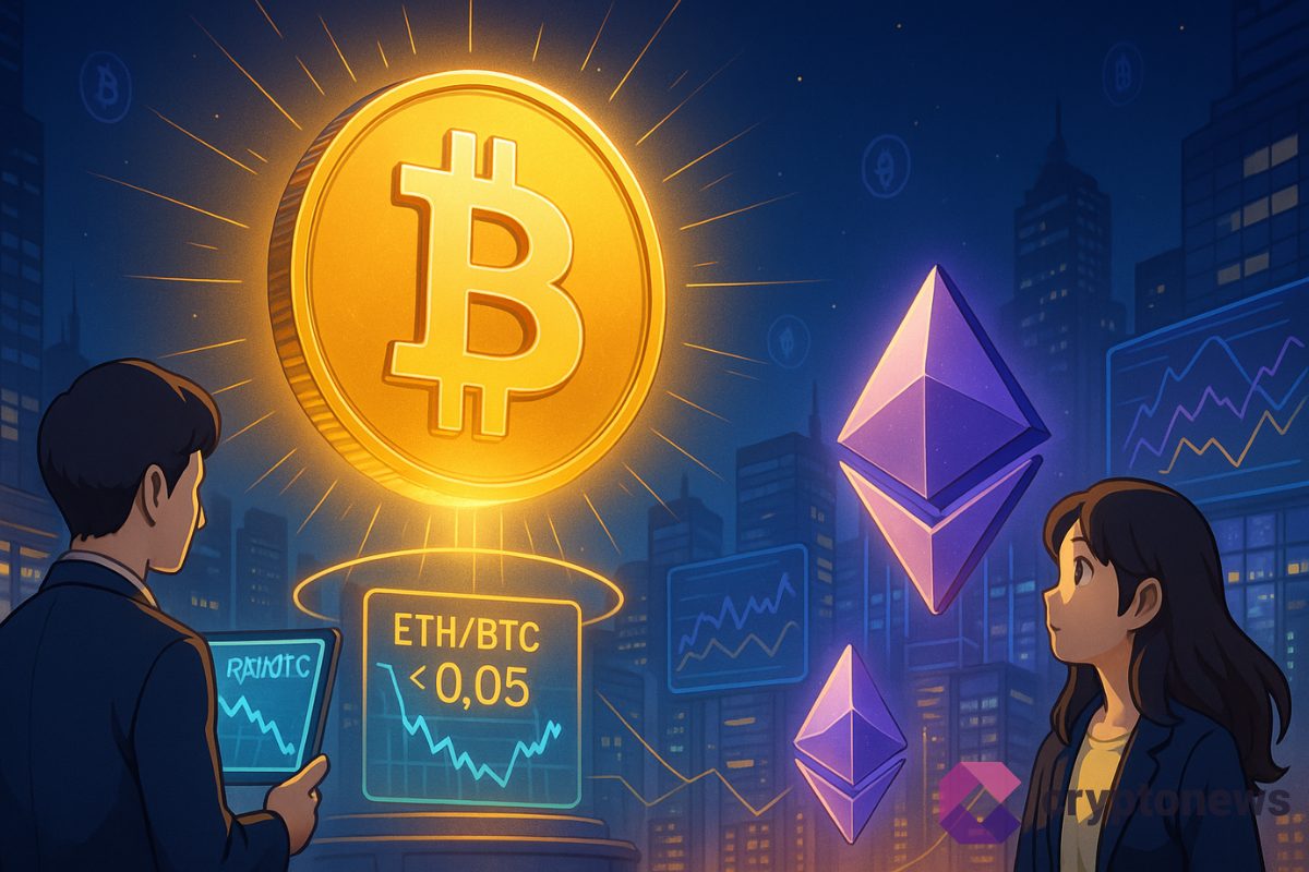 ETH vs BTC : le ratio reste bloqué sous 0,05 malgré la vague institutionnelle image 0