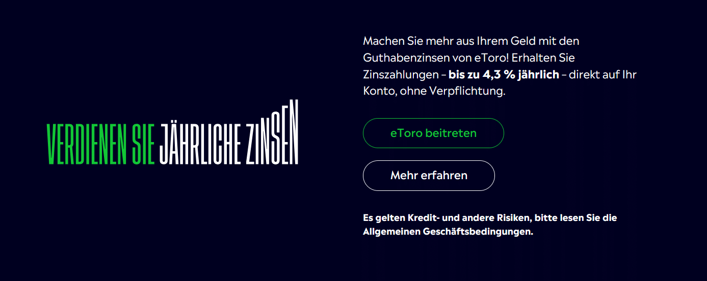 Attraktive US-Dollar-Zinsen bei eToro: So sichern sich Anleger jetzt bis zu 4,3 % Jahreszins image 2