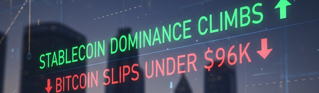 El Dominio de las Stablecoins Aumenta Mientras Bitcoin Cae por Debajo de $96,000