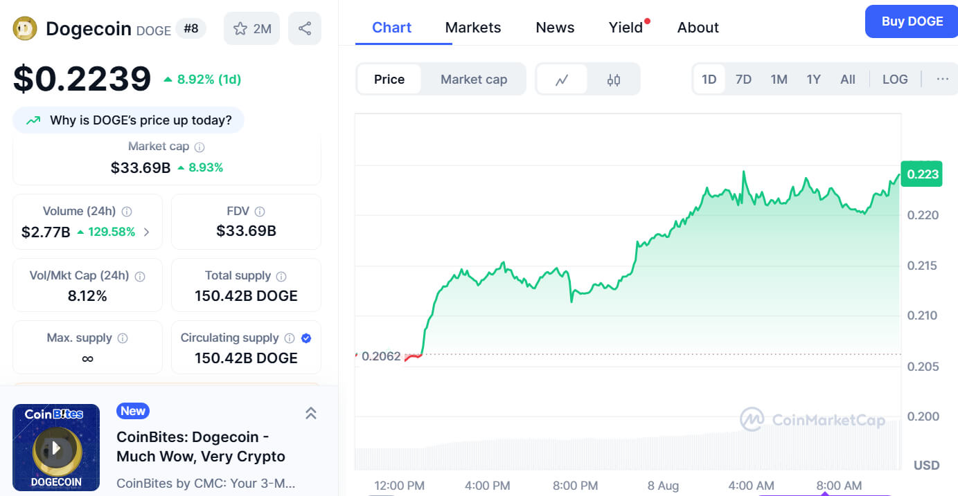 Dogecoin Approaches Key Support Level, Potential for Rally as Volume and RSI Indicate Renewed Interest image 1
