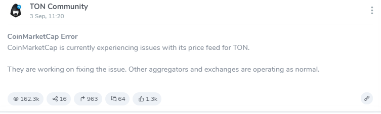 Toncoin (TON) 幸免于难，显示价格暴跌 94% image 0