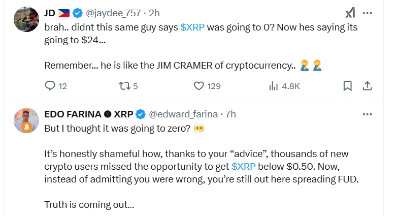 顶级比特币Maxi表示XRP不是一项安全的投资,但可以再涨7倍至24美元 image 0