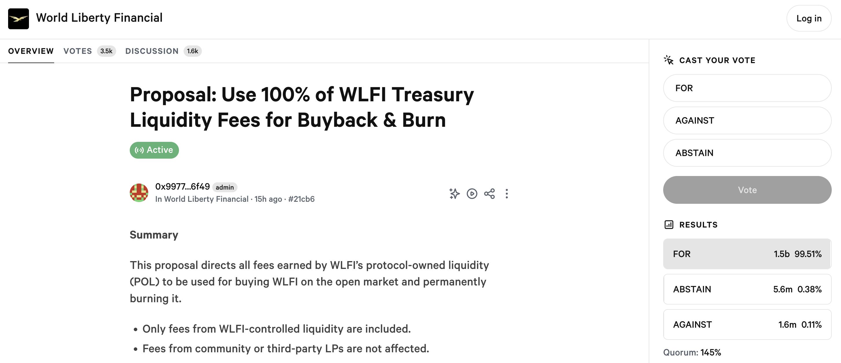 WLFI回購與銷毀正式啟動，由金庫支持 image 0