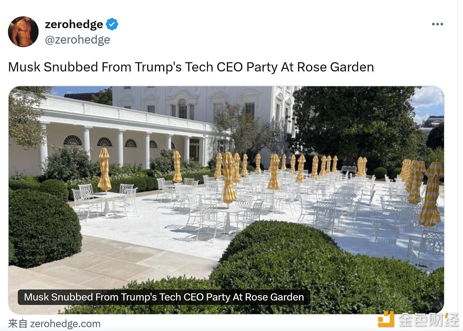 Elon Musk non è stato invitato all'incontro dei CEO tecnologici organizzato da Trump nel Giardino delle Rose.