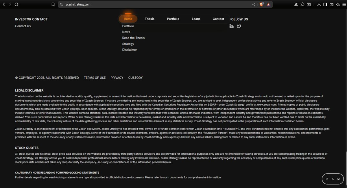Zcash Foundation Targets Small ZEC DAT Domain in Trademark Enforcement image 1