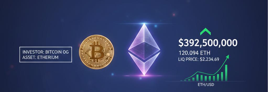 Veterano de Bitcoin apuesta $392.5 millones en Ethereum con una posición larga monstruosa