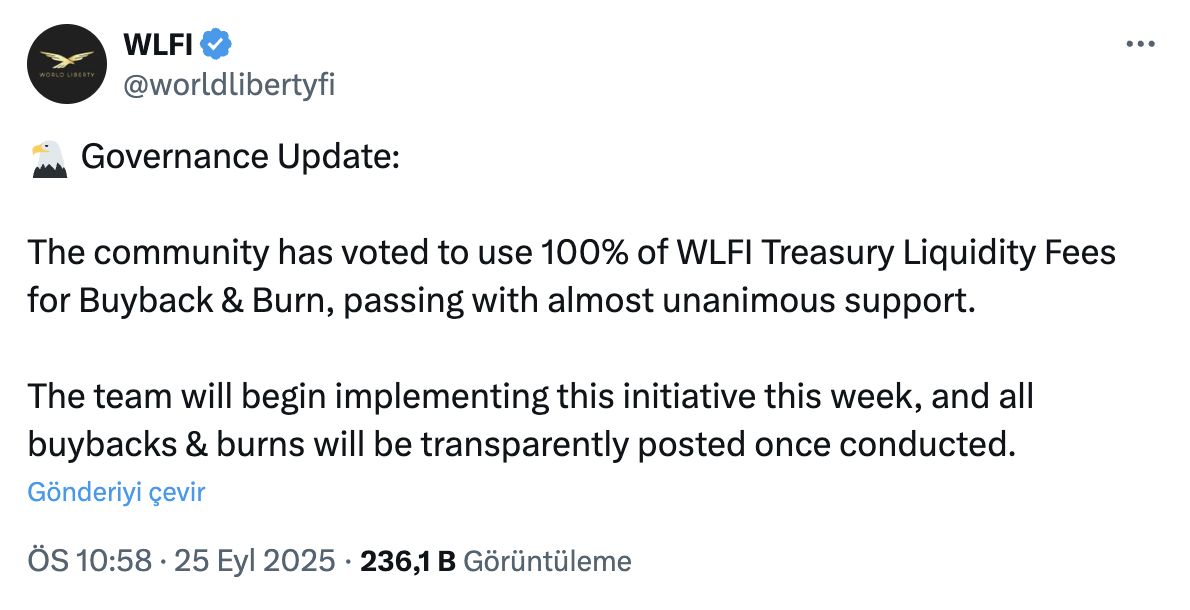 World Liberty Financial Lanza Programa de Recompra y Quema de Tokens image 0