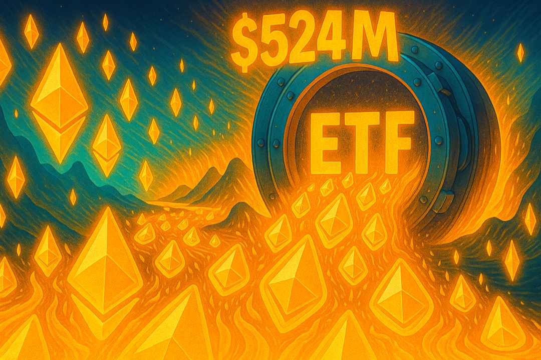 Ethereum ETFs add $524M after record day