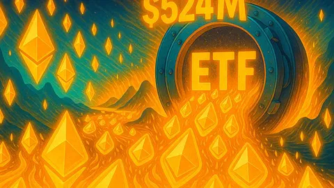 Ethereum ETFs add $524M after record day