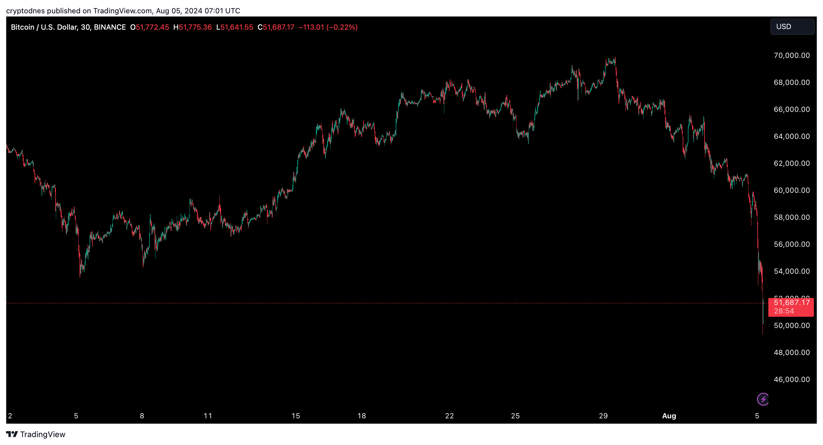 Bitcoin price crashed below $50,000 image 0