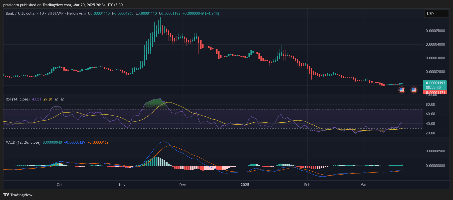 Will BONK Price Reach $1 in the Next 30 Days? image 0