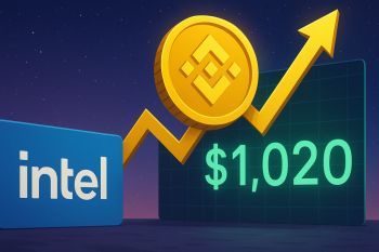 Vốn hóa BNB vượt Intel khi giá vượt 1.020 USD