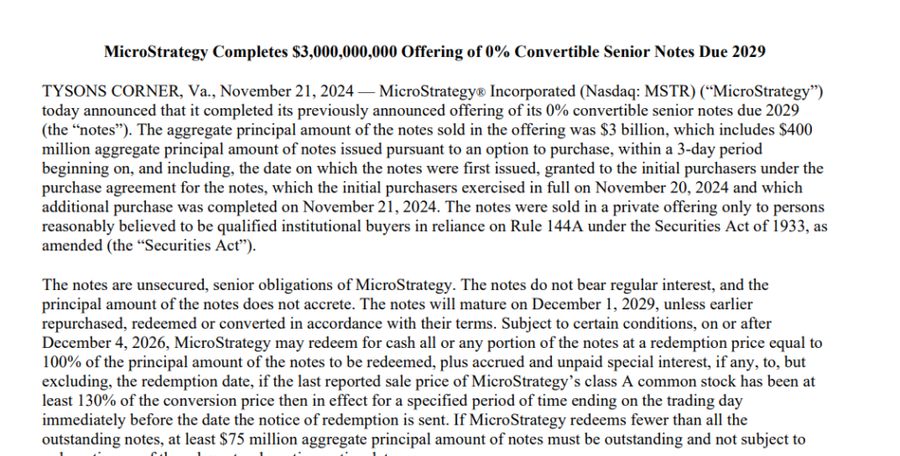 MicroStrategy Berhasil Kumpulkan US$3 Miliar Untuk Beli Lebih Banyak BitcoinRincian Penerbitan Obligasi dan Reaksi MarketDampak Lonjakan Harga Bitcoi image 0