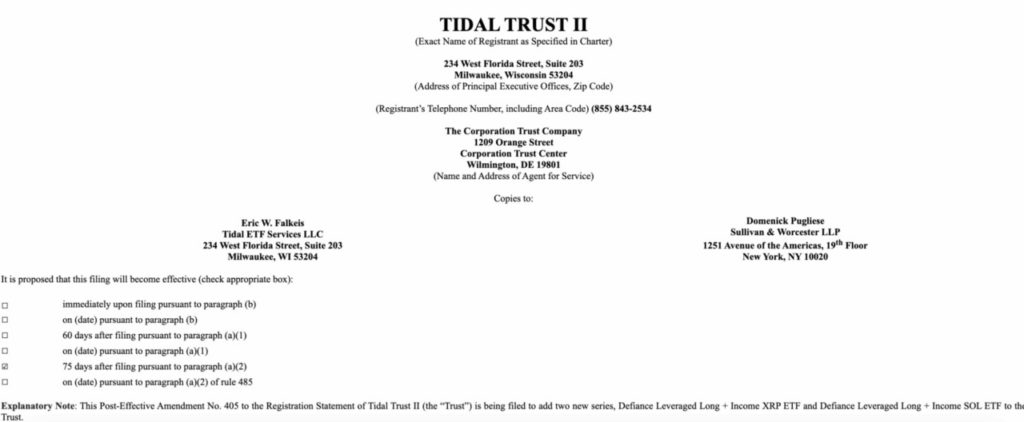 Tidal Trust II Ajukan ETF XRP ke SEC di Tengah Lonjakan Permintaan Institusional! image 0