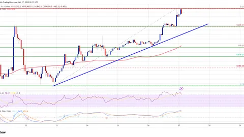 Mas mabilis na umaakyat ang Bitcoin habang tinatarget ng mga bulls ang pagbasag sa $115,500 resistance