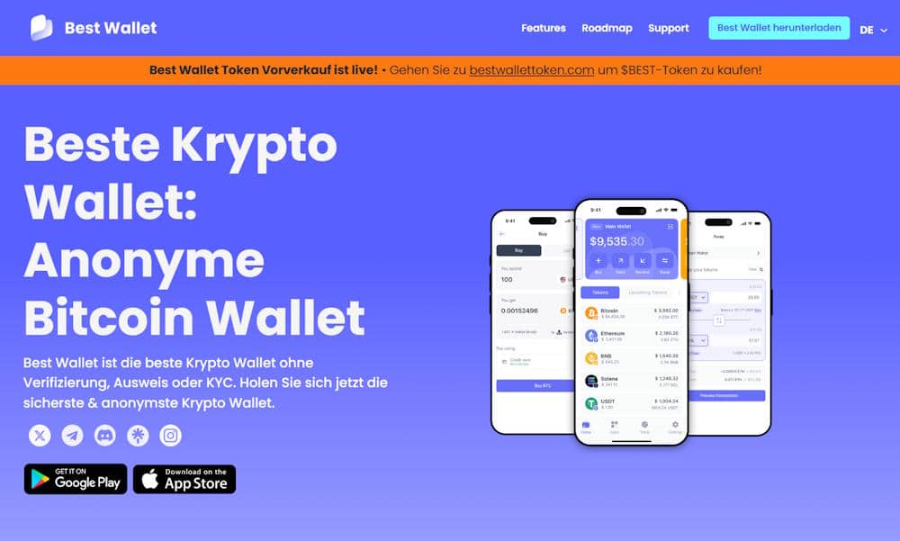 Krypto News: Best Wallet 2.11 bringt Solana-Integration, Gas-Kontrolle und Presale-Schub für BEST