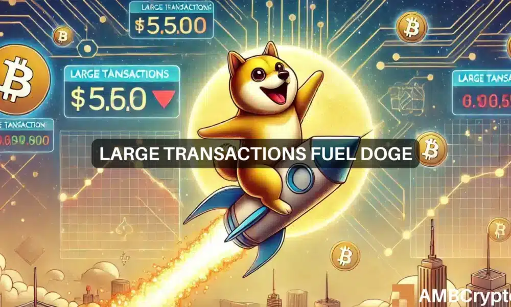 狗狗币的大额交易激增35%:DOGE的下一步是什么?