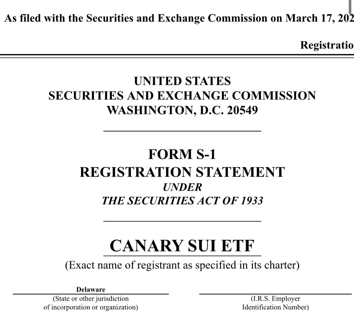 Canary Capital đơn xin ETF Sui, giá tăng gần 4% image 0