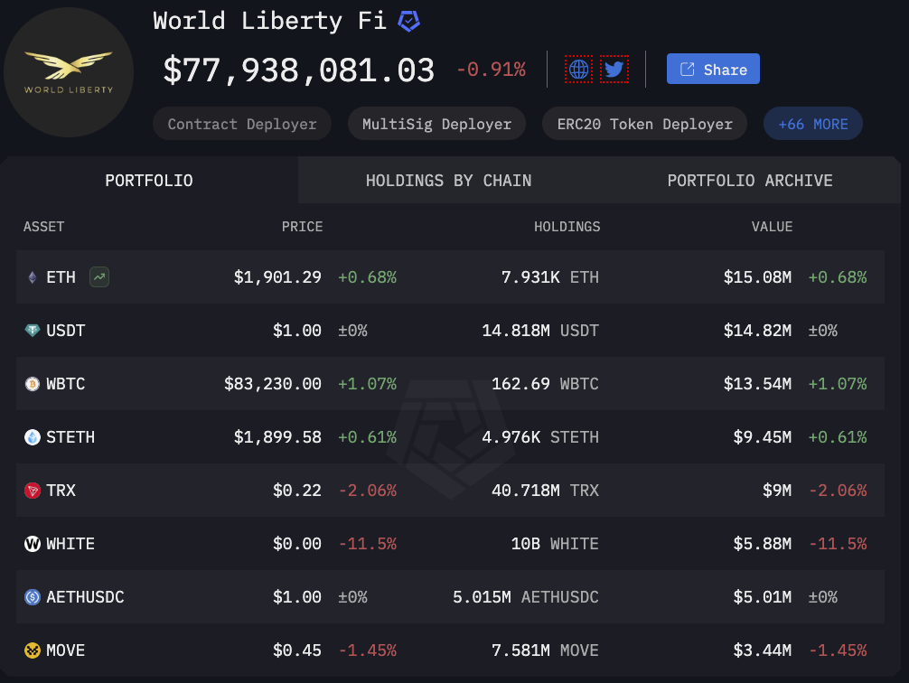 World Liberty Financial kết thúc vòng gọi vốn vượt mục tiêu đạt 590 triệu USD trong khi 9 token được dự án mua đang lỗ 124 triệu USD image 0