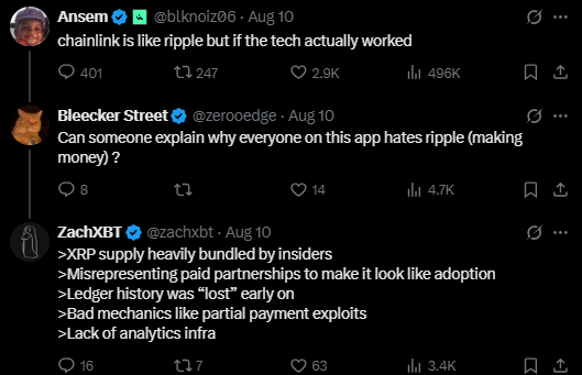 ZachXBT объясняет, почему Ripple сталкивается с недоверием пользователей, несмотря на недавние победы в судебных процессах image 1