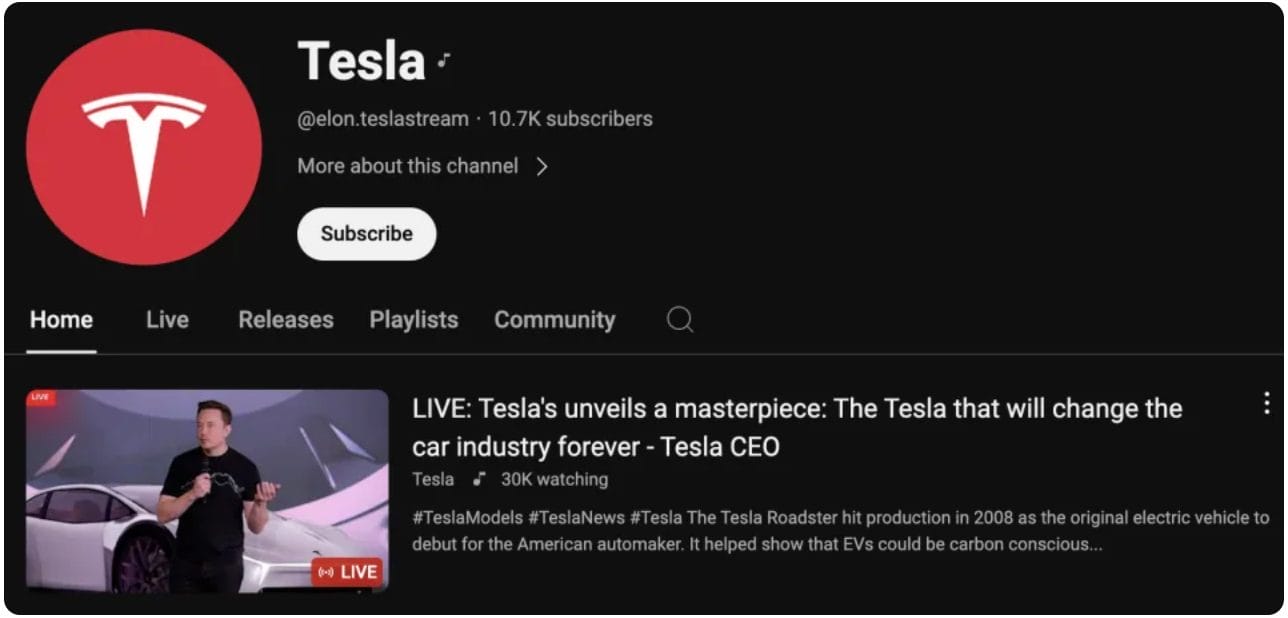 AI-Generated Deepfake Elon Musk Promotes Crypto Scam on YouTube Live image 1