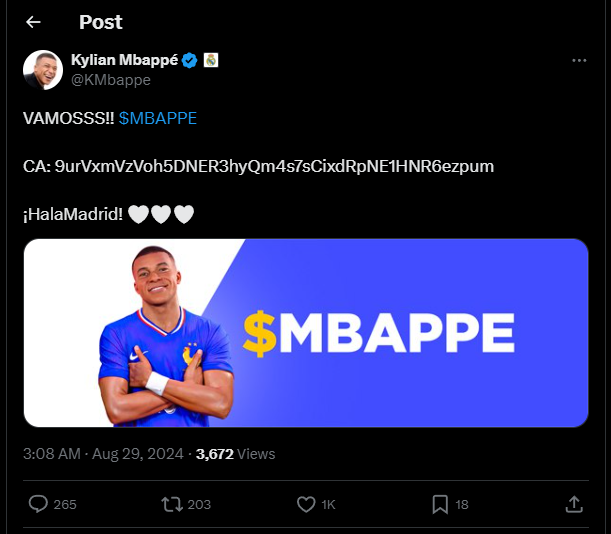 Kylian Mbappe’s X hacked, $MBAPPE scam costs users millions image 0
