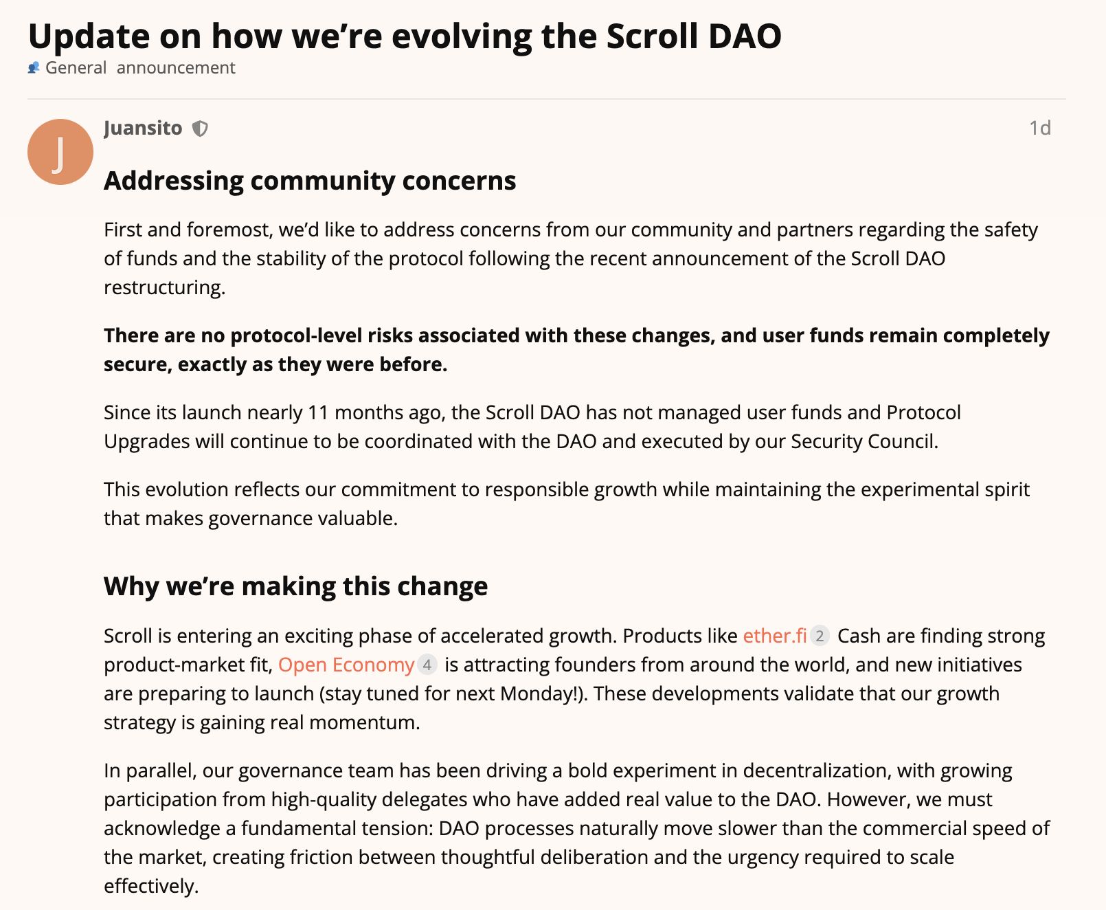 Scroll DAO Restructures for Greater Efficiency in Decision-Making image 0