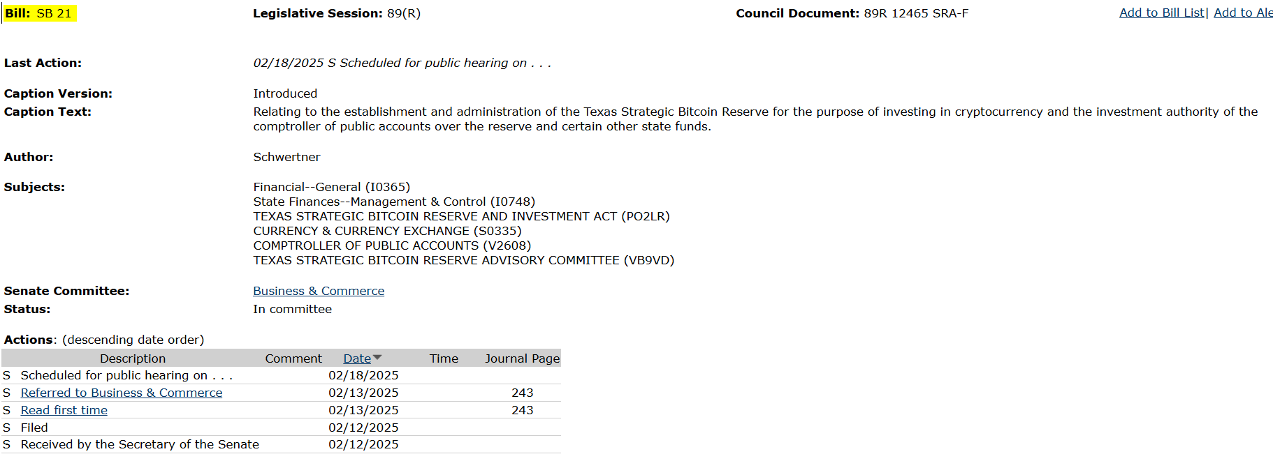Thượng viện Texas xem xét quỹ dự trữ Bitcoin, liệu có tác động đến thị trường? image 0