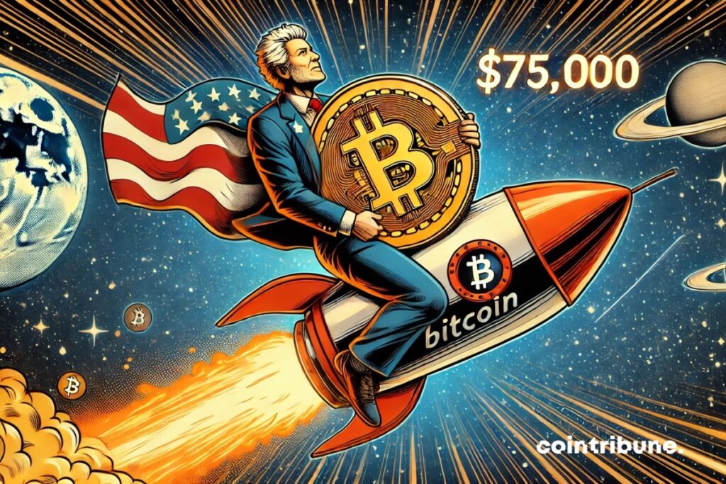 Élection présidentielle américaine : Trump propulse le Bitcoin au-delà des 75 000 dollars image 1