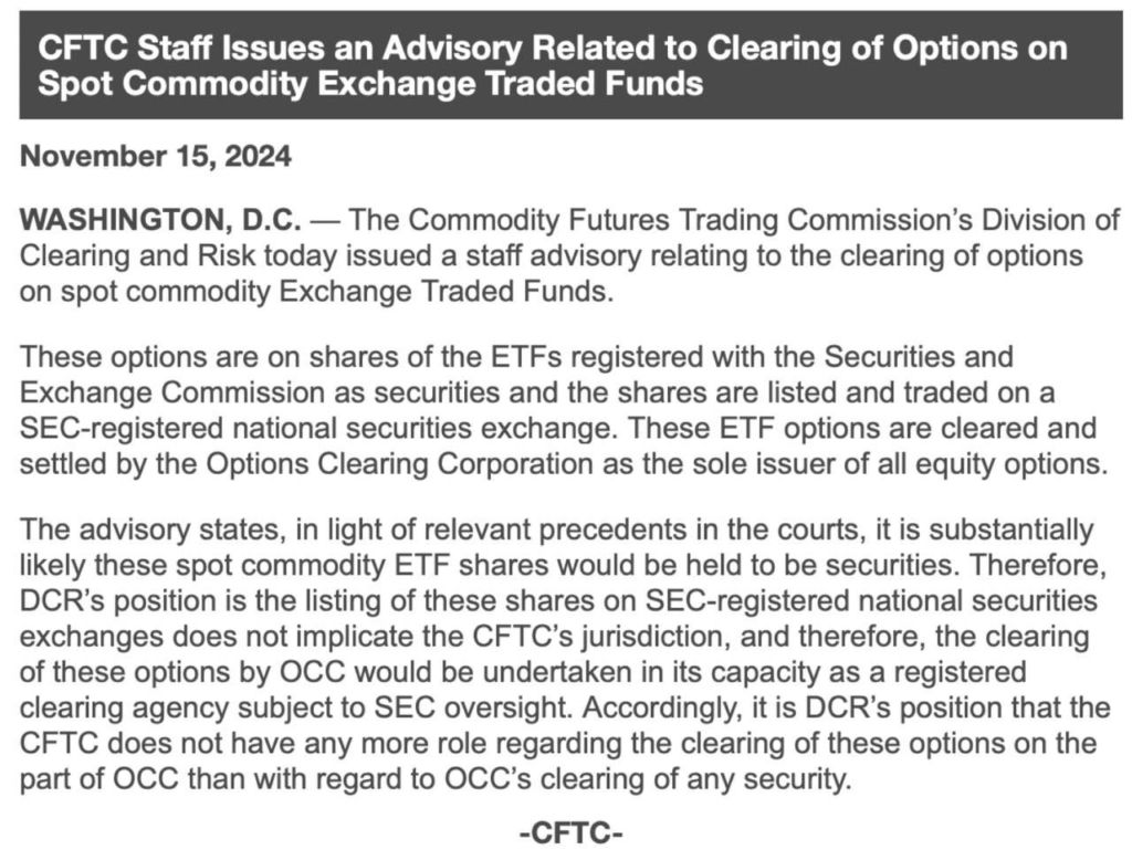 The CFTC approval of listing the spot Bitcoin ETF options image 0
