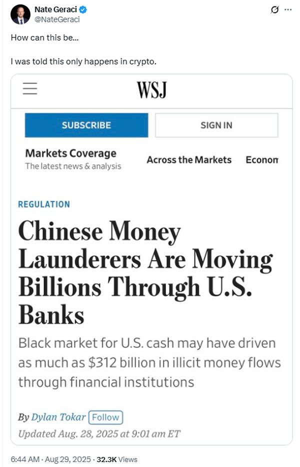 US banks moved $312B in dirty money, but critics still blame crypto image 0
