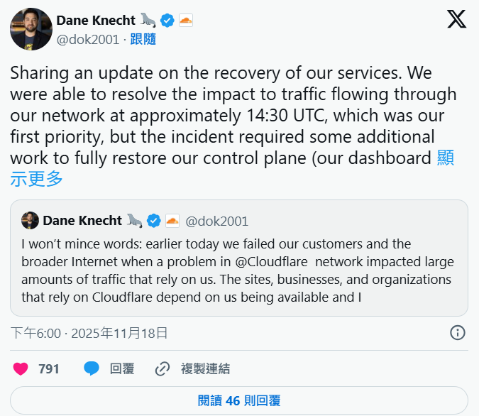 单点故障的恐惧:Cloudflare 全球瘫痪,Crypto 社群怒吼「去中心化才是唯一解!」 image 0