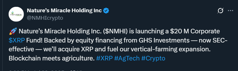 الريبل XRP يحصل على قوة دافعة مع الإعلان عن خزينة بقيمة 20 مليون دولار، و10 ملايين دولار في الأفق؟ image 0