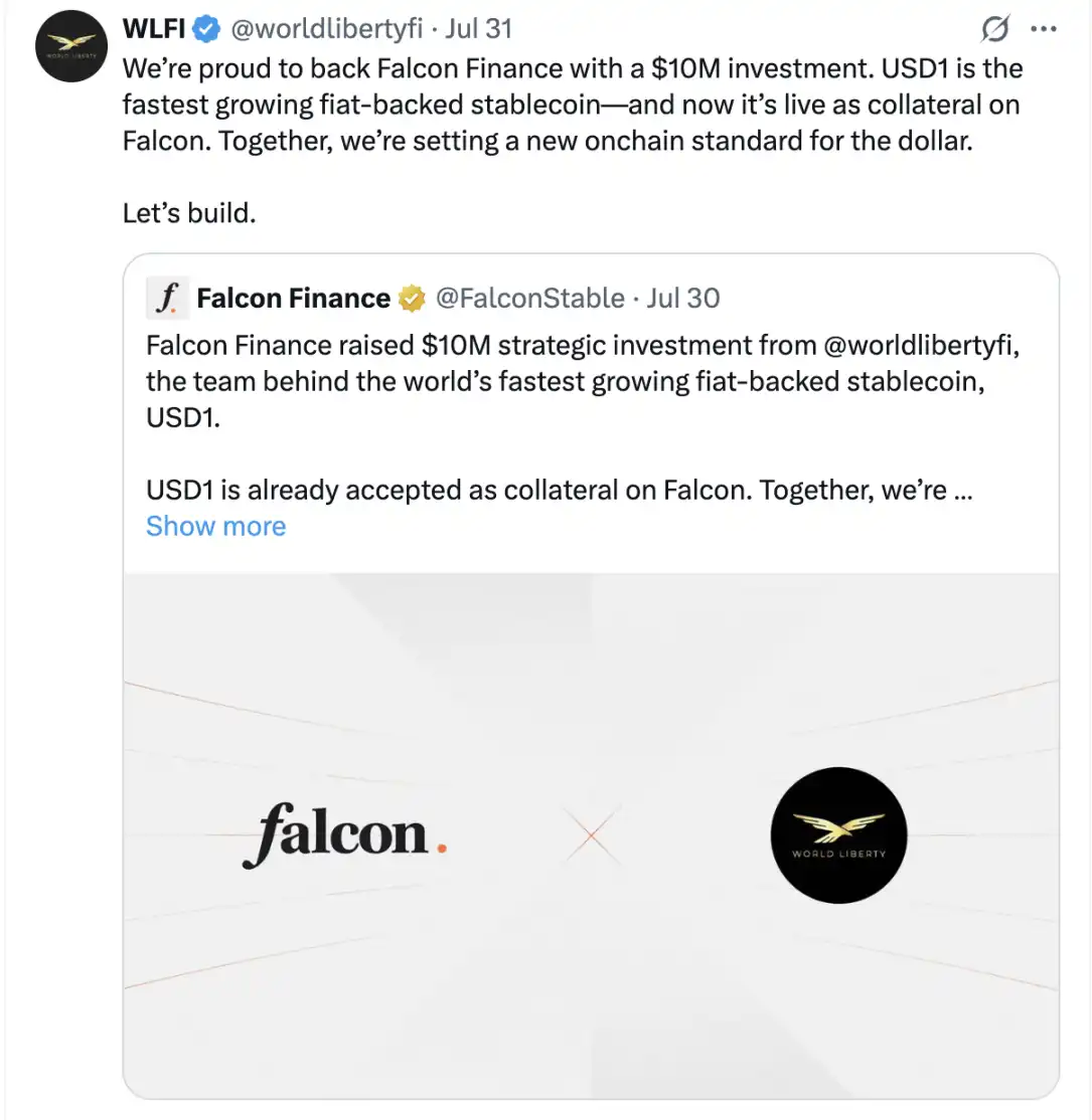 DWF團隊操刀、WLFI投資千萬：Falcon能否改變穩定幣混戰格局？ image 1