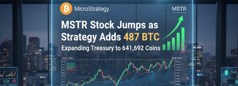 Las acciones de MSTR suben tras la compra de 487 BTC, ampliando su tesorería a 641,692 monedas