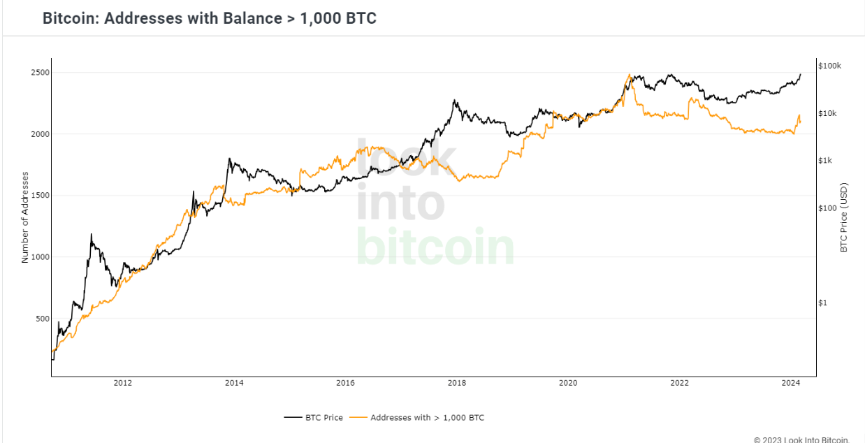 Bitcoin whales not selling despite $70K — BTC holdings growth ‘is going parabolic’ image 0