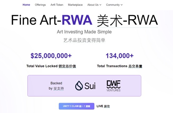 RWA板塊新銳Artfi（ARTFI）市場投研分析 image 0