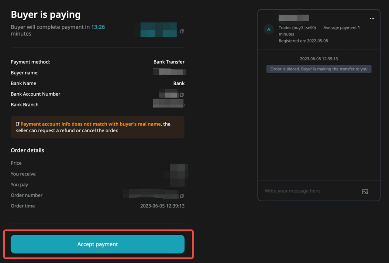 What is the Order acceptance feature for P2P merchants? image 2