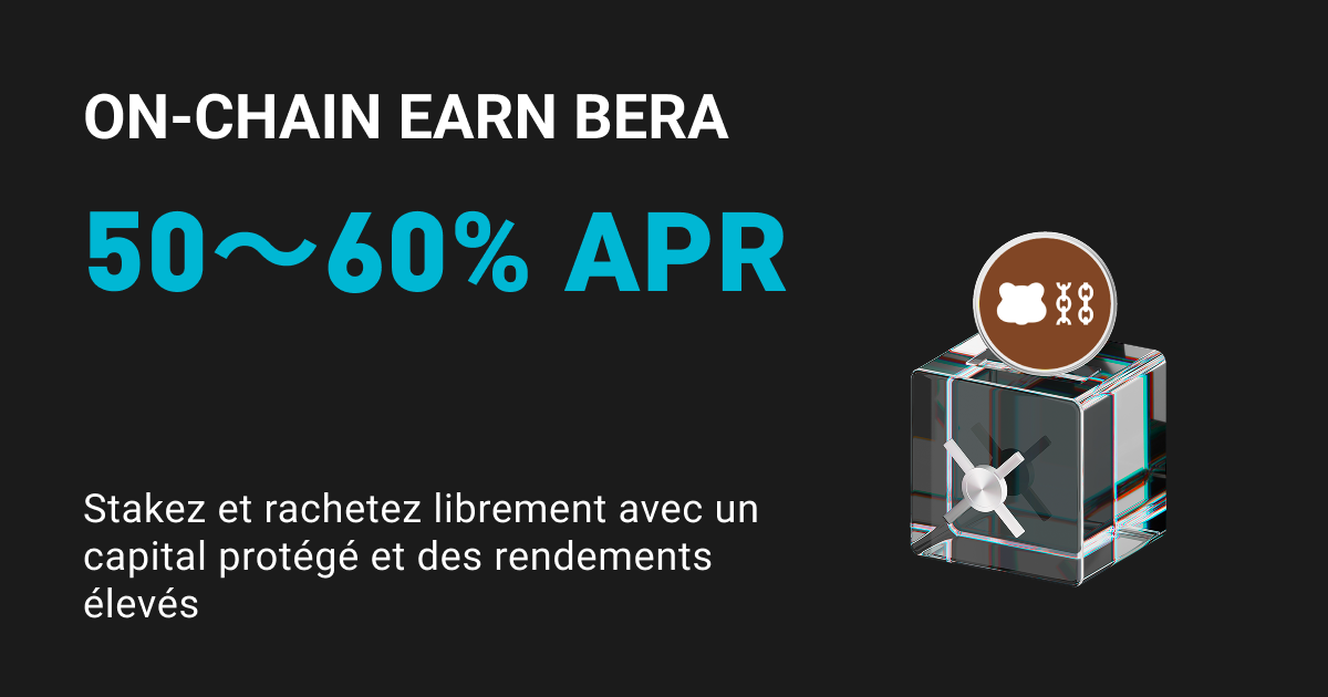 Bitget lance le On-chain Earn de BERA avec un APR de 50~60% image 0