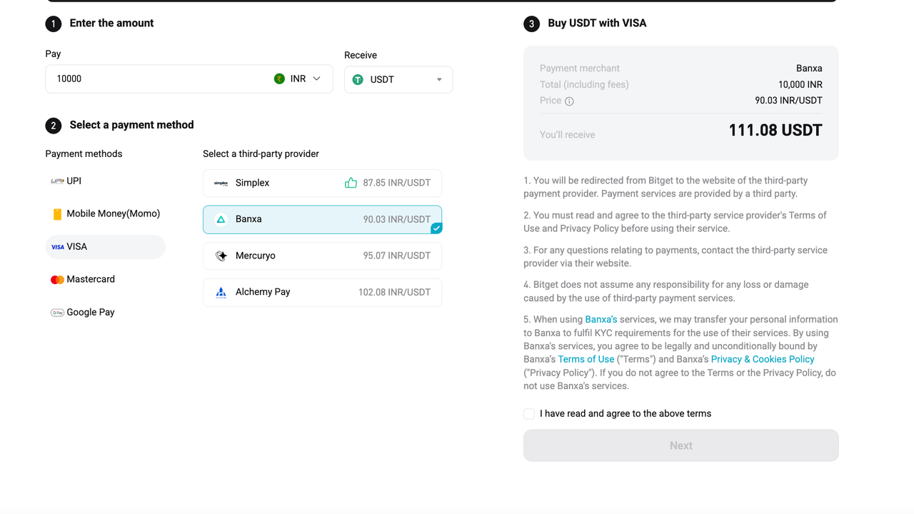 How to Use Simplex to Buy Crypto on Bitget Website? image 1