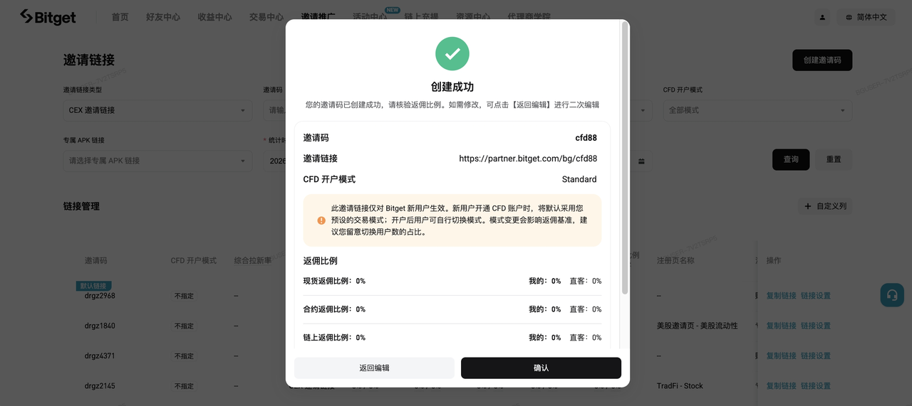 Bitget CFD Standard+ 模式上线，代理商黄金佣金可达20 USDT/手 image 10
