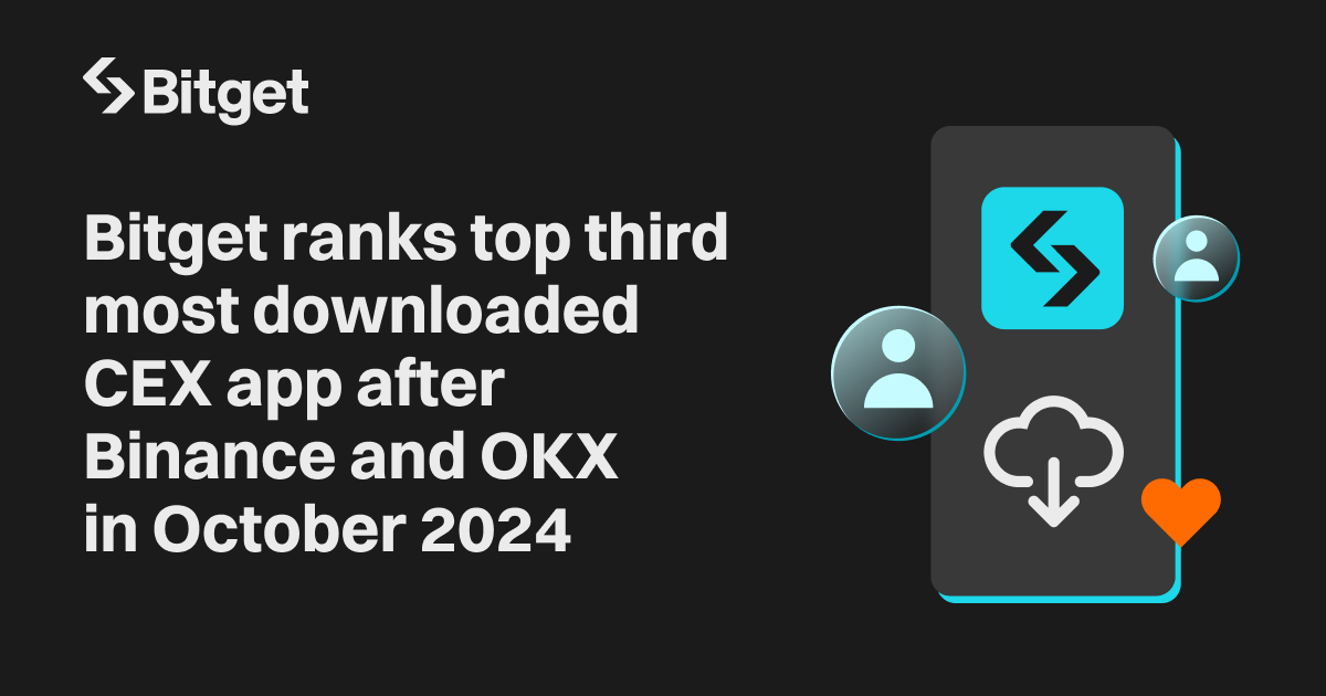 Bitget ranks top third most downloaded CEX app after Binance and OKX in October 2024