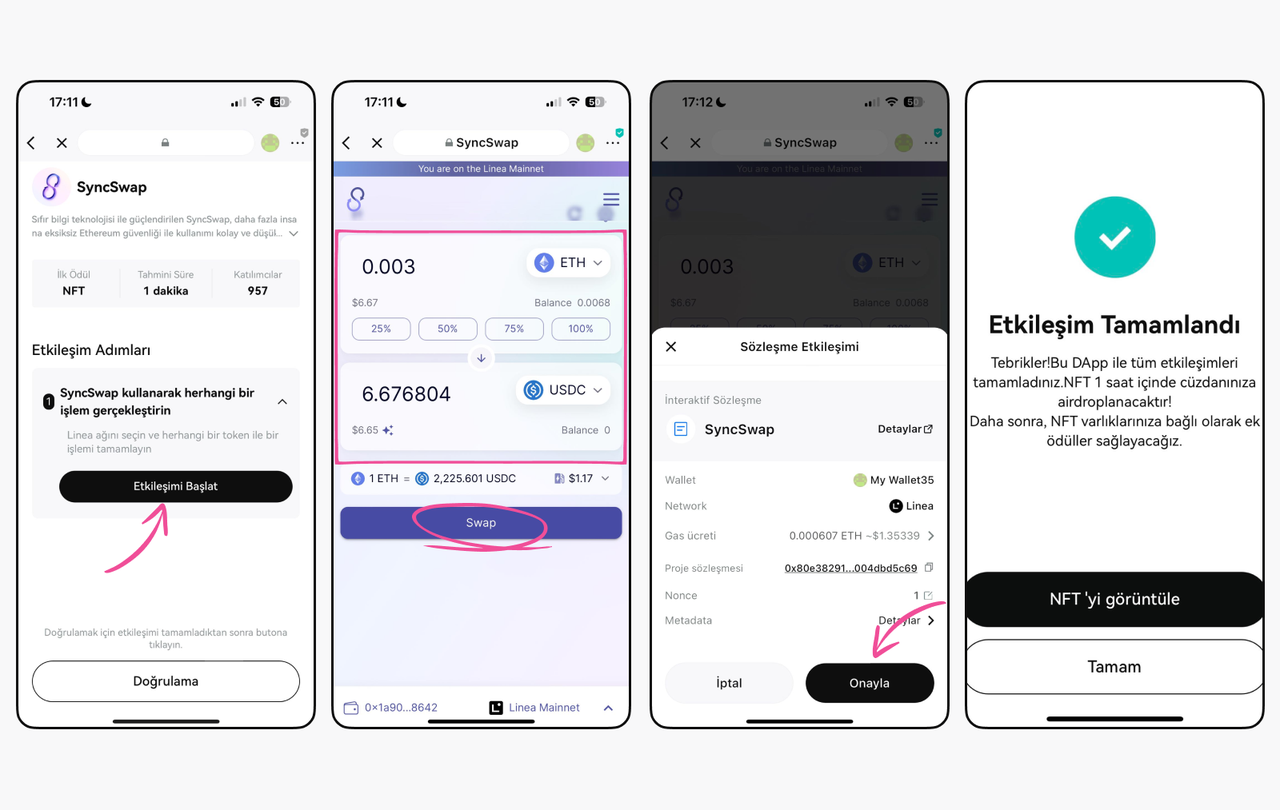 Görev Yap-Kazan ile Linea'yı keşfedin: Sıfır Maliyet, Büyük Ödüller! 10.000$’lık Ödüller ve NFT Airdrop'ları için katılın image 3
