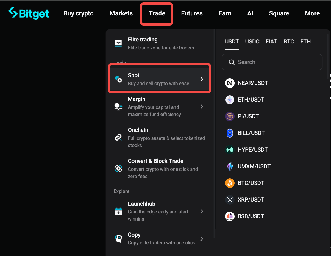 How to Perform Spot Trading on Bitget? - Website Guide
