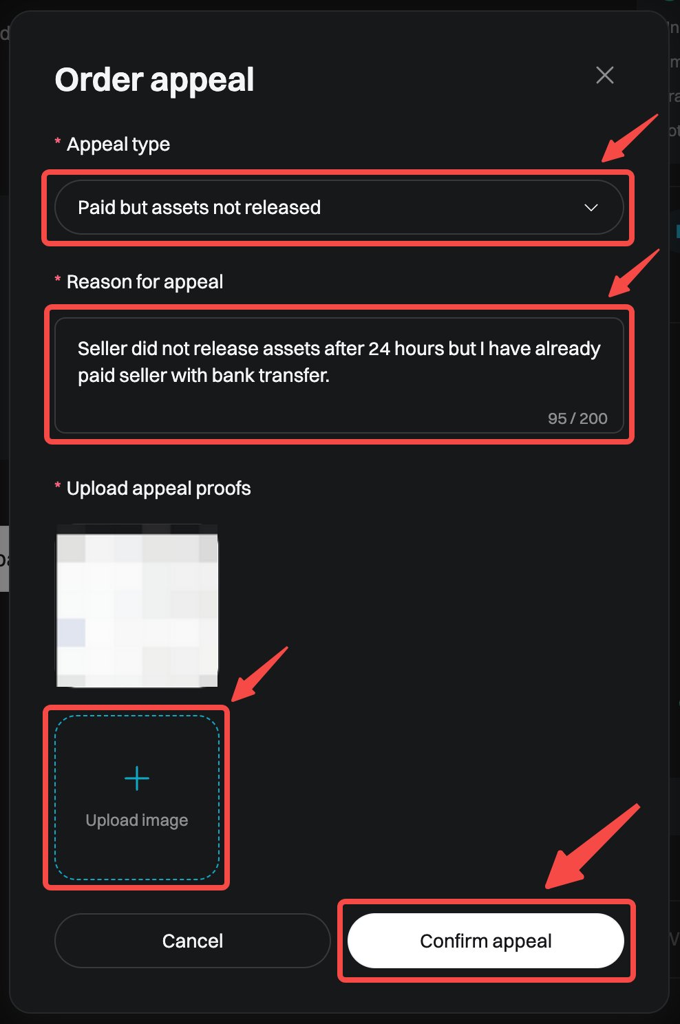 How to Submit a P2P Appeal for Cancelled/Completed Order on Bitget? - Website Guide image 8