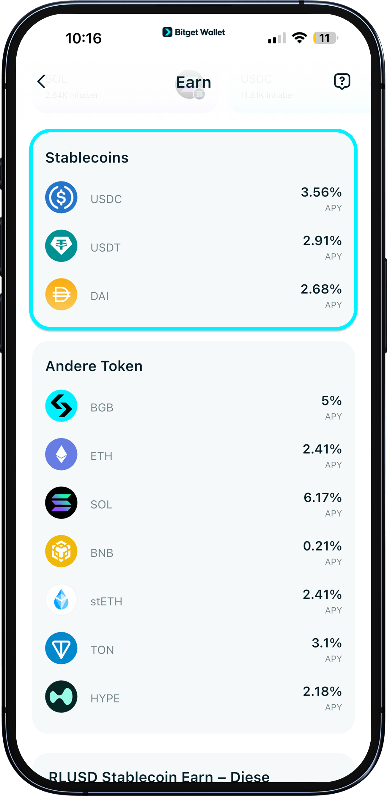 Mit Bitget Wallet verdienen – so sichern Sie sich 2–6 % APY auf Ihre Kryptoassets image 2