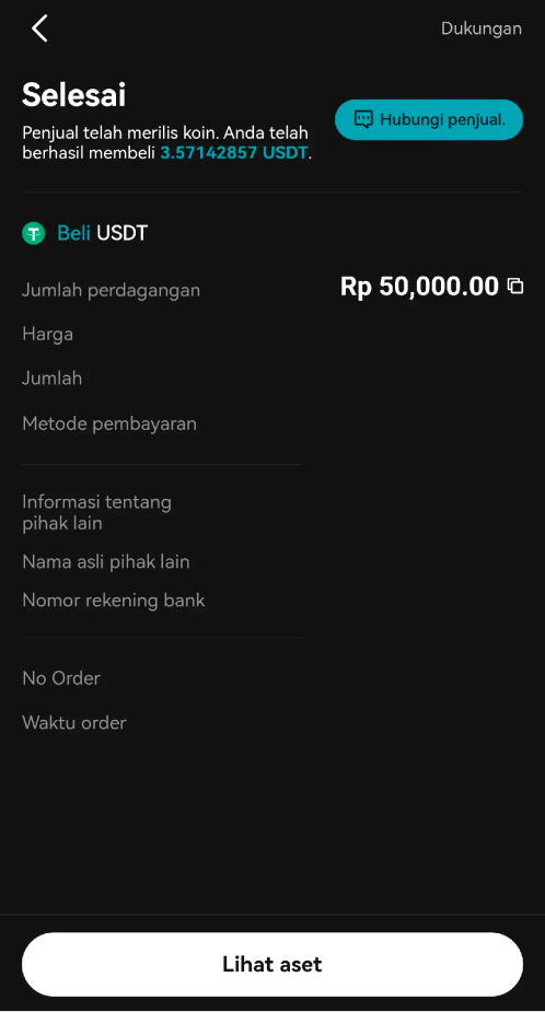 Cara Membeli USDT melalui P2P Bitget (Aplikasi) image 8