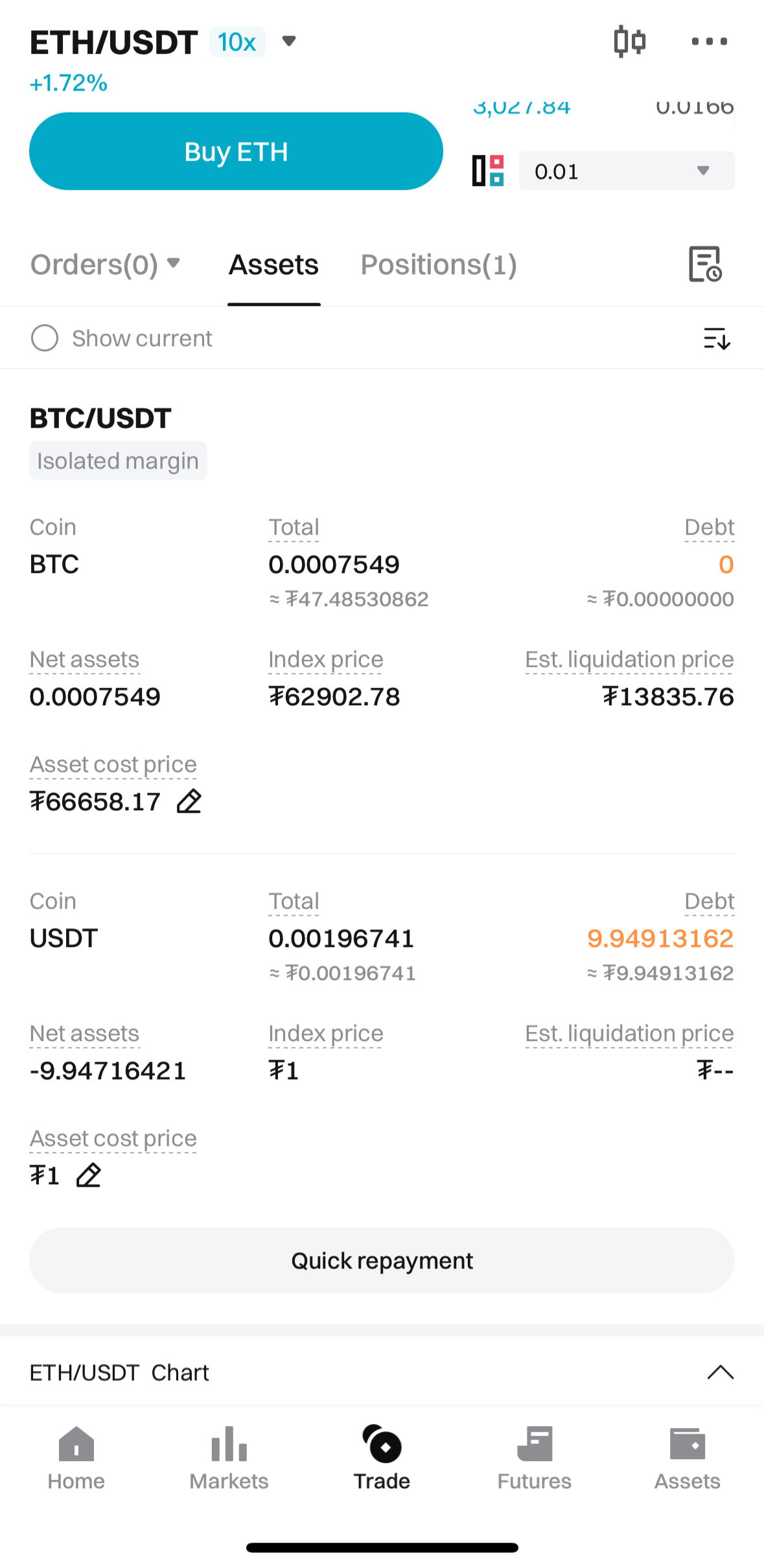 Manual para trading Spot com margem da Bitget image 1