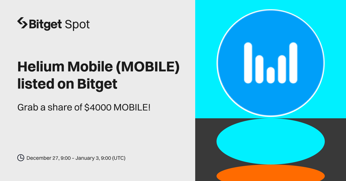 Helium Mobile (MOBILE) will be listed on Bitget. Come and grab a share of $4,000 worth of MOBILE! image 0